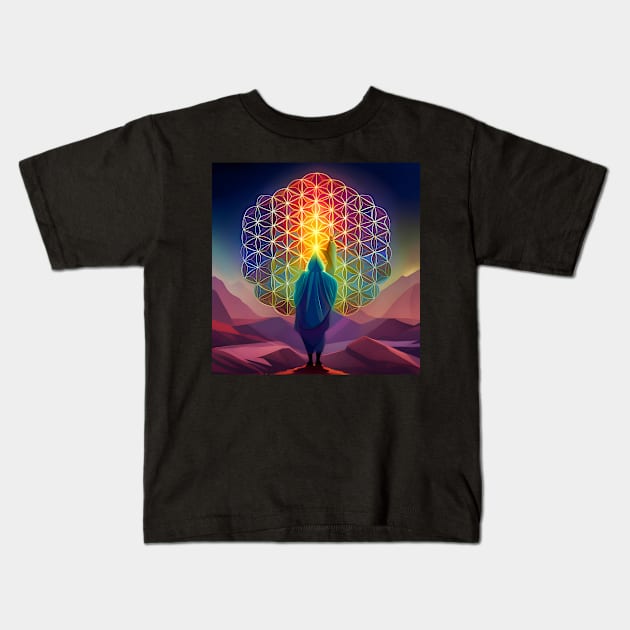 Flower Of Life - Monk Kids T-Shirt by bananati